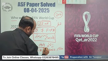 ASF Paper  08-04 -2025 || ASF Paper Solved PPSC FPSC PMS CSS MPT SPSC BPSC for GK McQs Preparation