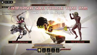 ODM Helos Vs Shifter Fritz (Female Shifter) | Solo Female Titan Raid | Attack On Titan Revolution