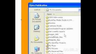 Microsoft Office Publisher 2003  View file properties from the open dialog box