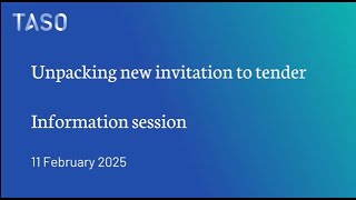 Tender information session: Evaluating interventions supporting student success