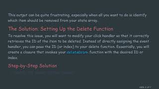 How to Delete Items from an Array in React Using Unique IDs