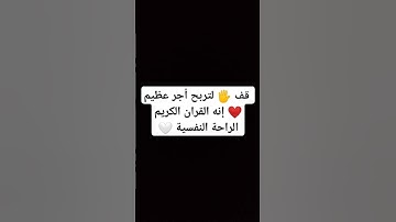 قف 🖐️ لتربح أجر عظيم ❤️ إنه القران الكريم الراحة النفسية 🤍 #قران_كريم #الله