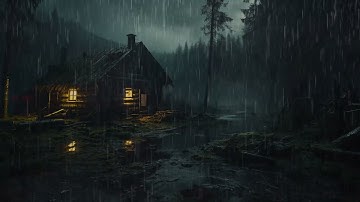 Relaxing Lush Forest Thunderstorm, Walking in the Rain ASMR, Nature Sounds for Sleep