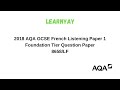 2018 aqa gcse french listening paper 1 foundation tier question paper 8658lf