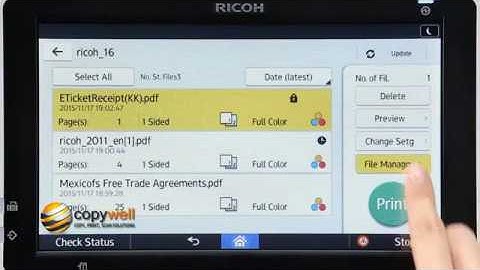Copywell   How to Print Jobs Saved on Ricoh Hard Drive Using Quick Print Icon