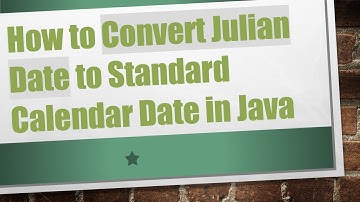 How to Convert Julian Date to Standard Calendar Date in Java