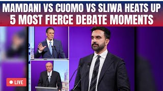 NYC Mayoral Debate 5 MOST EXPLOSIVE Moments LIVE | Mamdani, Cuomo, Sliwa’s BIG CLASH | US LIVE