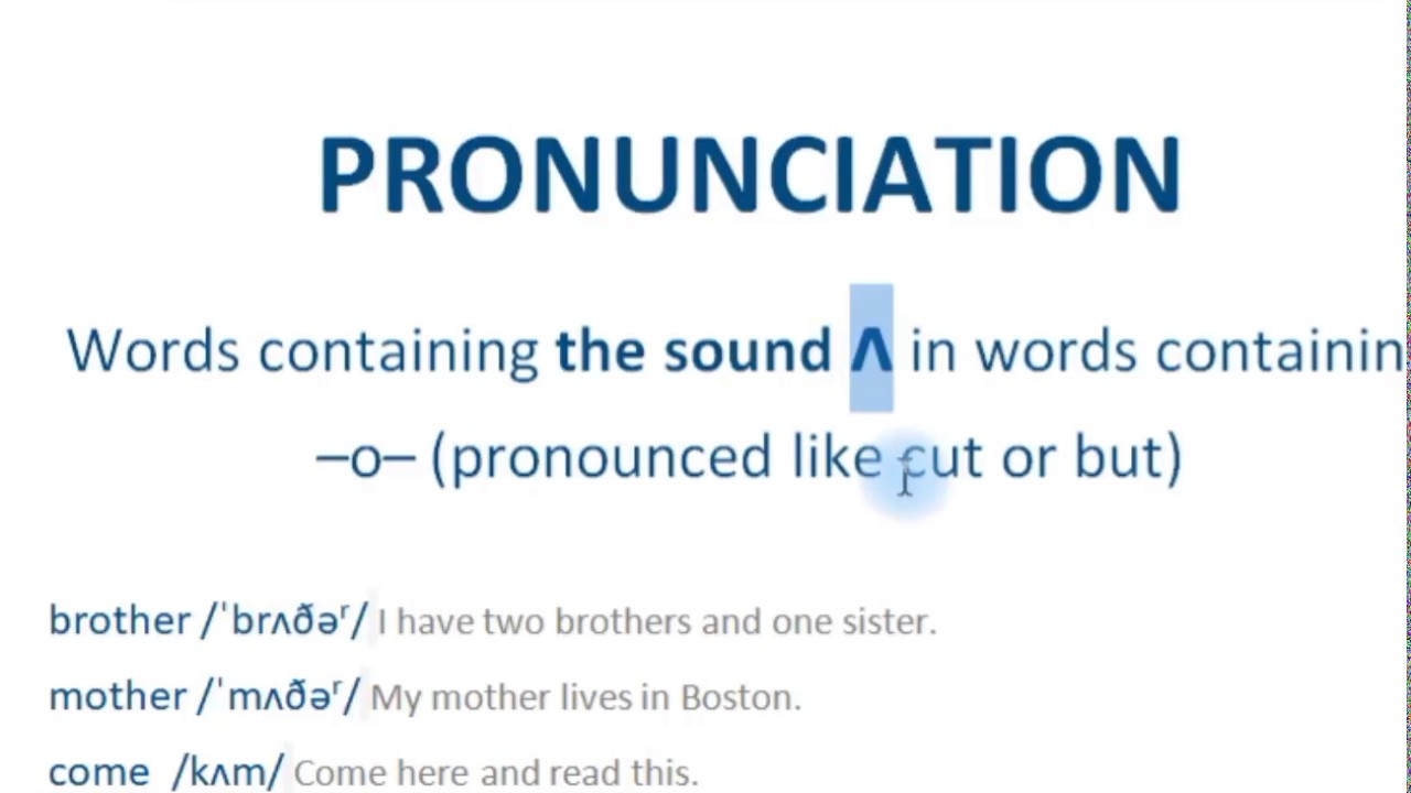ʌ sound in -o- spellings - YouTube