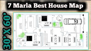 7 Marla Modern House Plan Design || 30 x 60 House Plan || 2BHK || Fully Explained House Plan