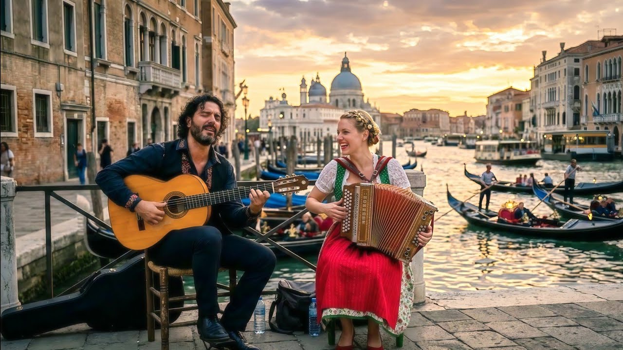 Mediterranean Sunset Guitar & Accordion | Relaxing Flamenco Rumba Instrumental