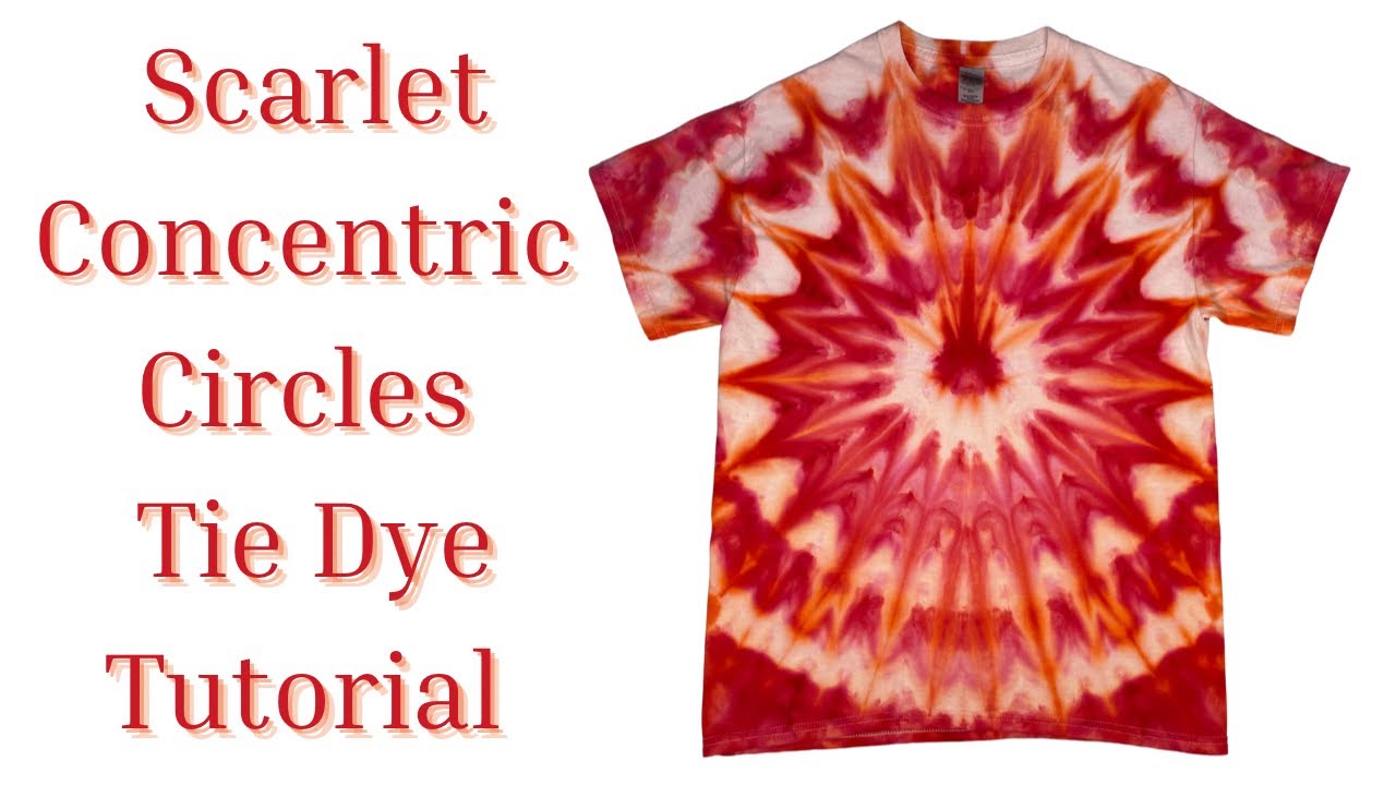 Узоры в стиле тай-дай: алые одноцветные концентрические круги