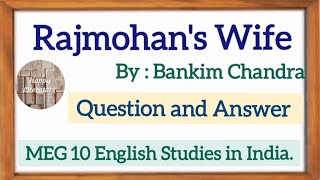 Rajmohan's Wife by Bankim Chandra/Character analysis of Matangi/Q and A@HappyLiterature