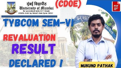 How to check Revaluation Results? TYBCOM SEM-VI (CDOE) l Mumbai University l Mukund Sir 