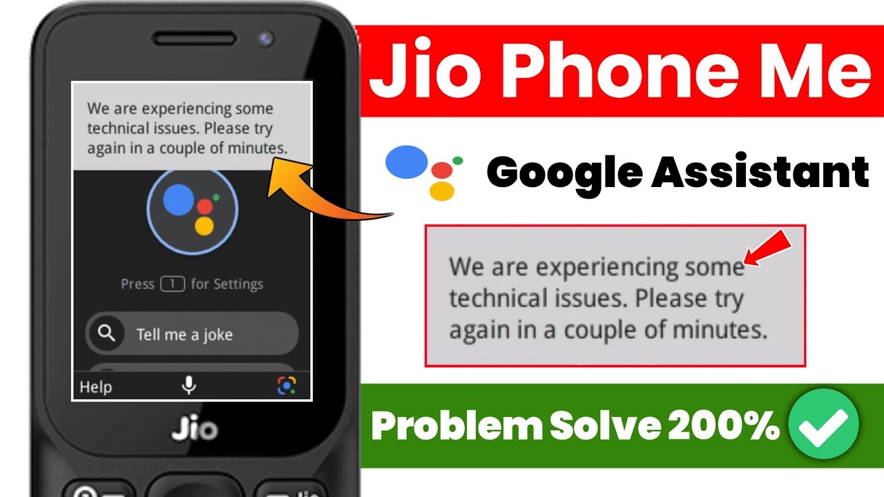 Jio Phone Google Assistant not working ? jio phone mein Google Assistant nahin chal raha hai 