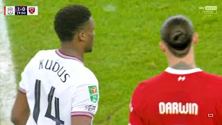 Mohammed Kudus vs Liverpool at Anfield | TOP SKILLS ⭐️