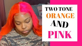 Installing Orange And Pink Wig | STARBURST LOOK