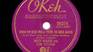 Miniatura de vídeo de "1st RECORDING OF: When My Blue Moon Turns To Gold Again - Wiley Walker & Gene Sullivan (1941)"