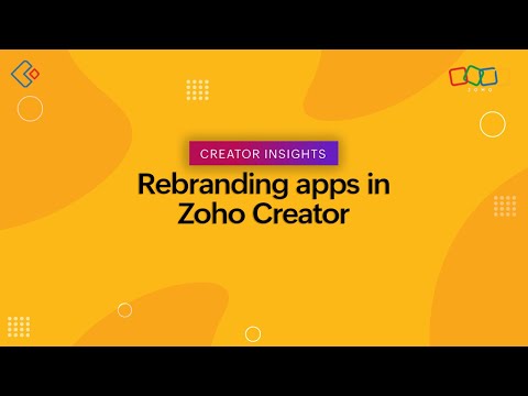 Rebranding Apps in Zoho Creator