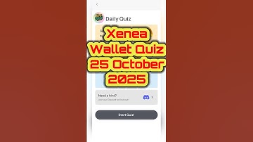 Xenea Wallet Quiz Answer 25 October 2025 #quiz #cryptoairdrop #dailyquiz #xenea #xeneawallet #money
