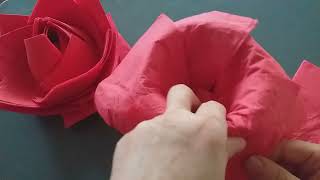 ❤tuto comment faire une 🌹avec des serviettes en papier 🤗🌹🌹🎅🎅🎅🎄🎄🎄🎄
