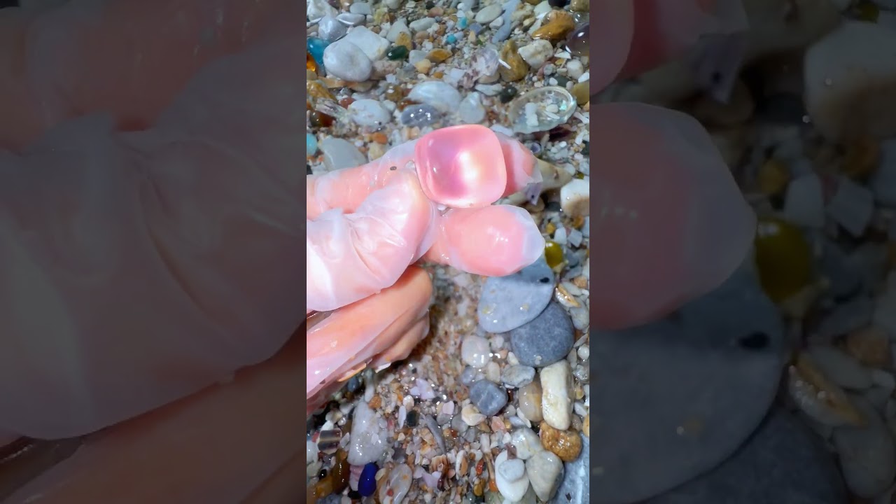 The Hidden Truth Behind "Pre-Cut" Beach Gems #beach #crystals #oceanpearl #satisfying