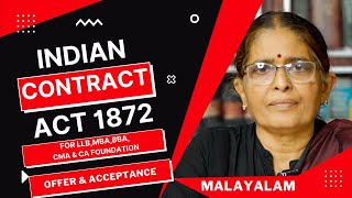 INDIAN CONTRACT ACT 1872 / MALAYALAM / OFFER & ACCEPTANCE