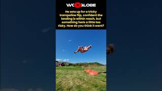 The Man Attempts a Corkscrew Flip Until He MISSES the Trampoline