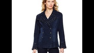 DG2 by Diane Gilman Double Breasted Studded Moto Jacket
