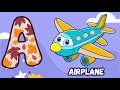 A is for Airplane ✈️ | ABC Vehicle Song for Kids | Learn the Alphabet with Airplane Sounds