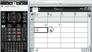 Using TiNspire to find equation of a straight line when given 2 points screenshot 5