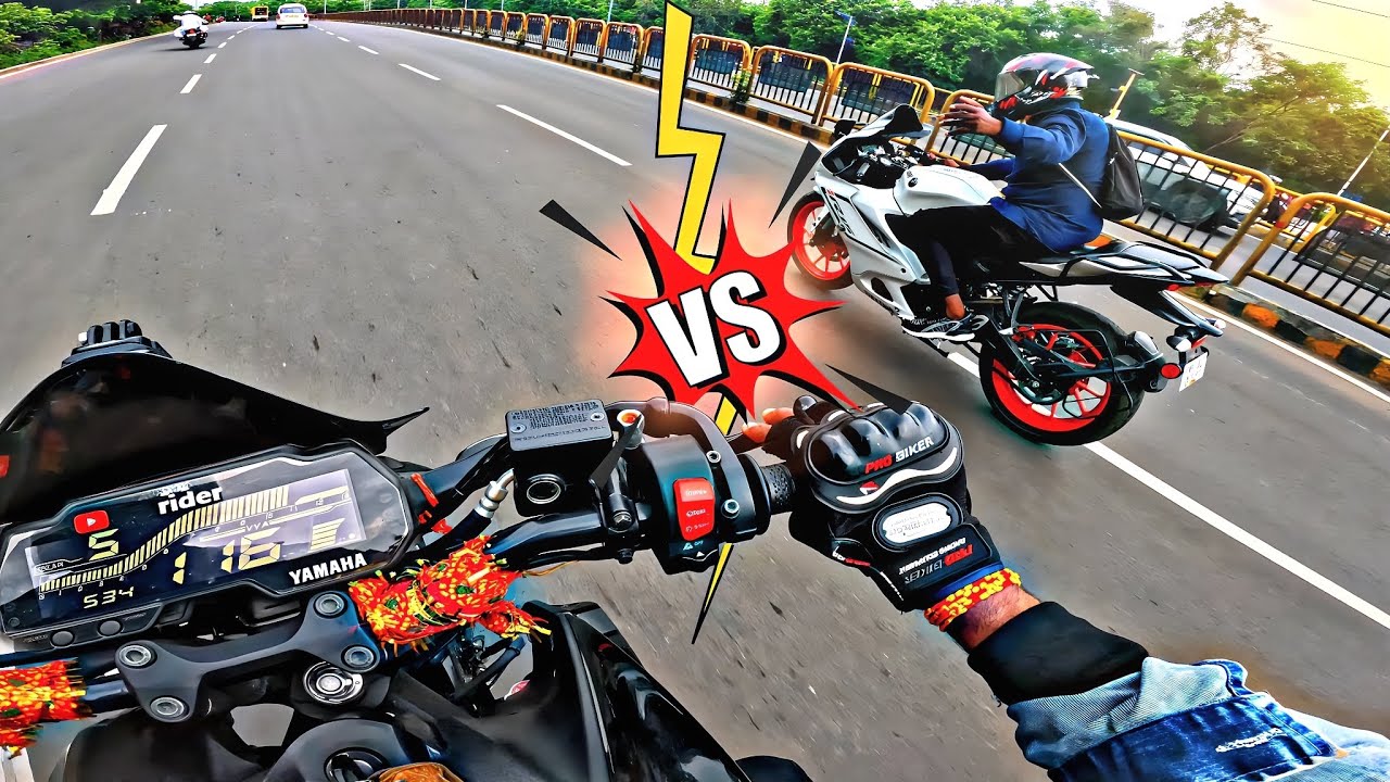 MT-15 vs R15 v4 | कौन निकला Fastest? 🏁 Drag Race on Indian Roads 🏍️💨