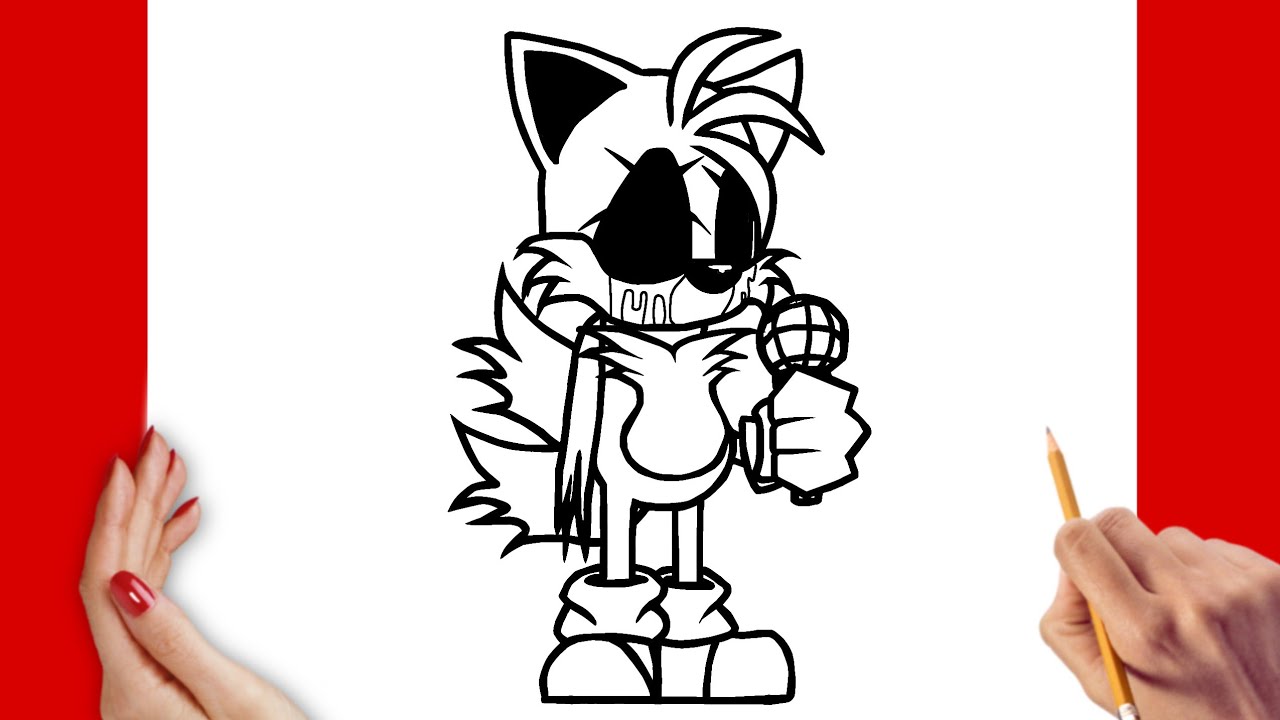 HOW TO DRAW TAILS EXE 2.0  Friday Night Funkin (FNF) - (Draw & Color) 