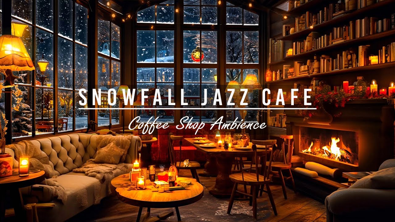 ⁣Snowfall Jazz Cafe | Slow Jazz Music in Winter Coffee Shop Ambience for Working, Studying & Rela