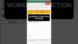 How to use WORKDAY Function in Excel | #mcti #excel #viral #explore #tips #officeskills #progress