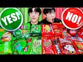 ASMR MUKBANG RED Vs GREEN FOOD HONEY JELLY CANDY Desserts Convenience Store Random Eating FYP 