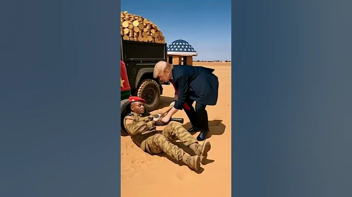 Trump vs Traoré Mining Gold Coins Funny Desert Scene 😂 Ibrahim Traoré  #funny