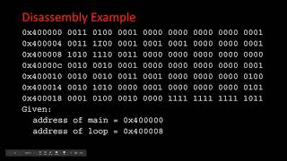 Machine Language 20   Disassembly Example