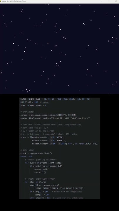 Create a twinkling night stars animation with Python! - YouTube