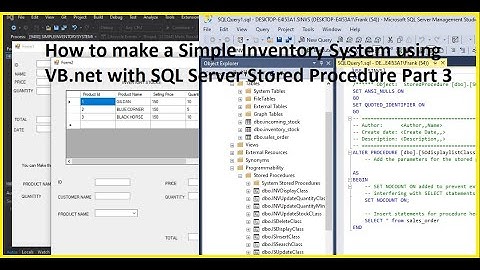 How to make a Simple Inventory System using VB.net with SQL Server Stored Procedure Part 3