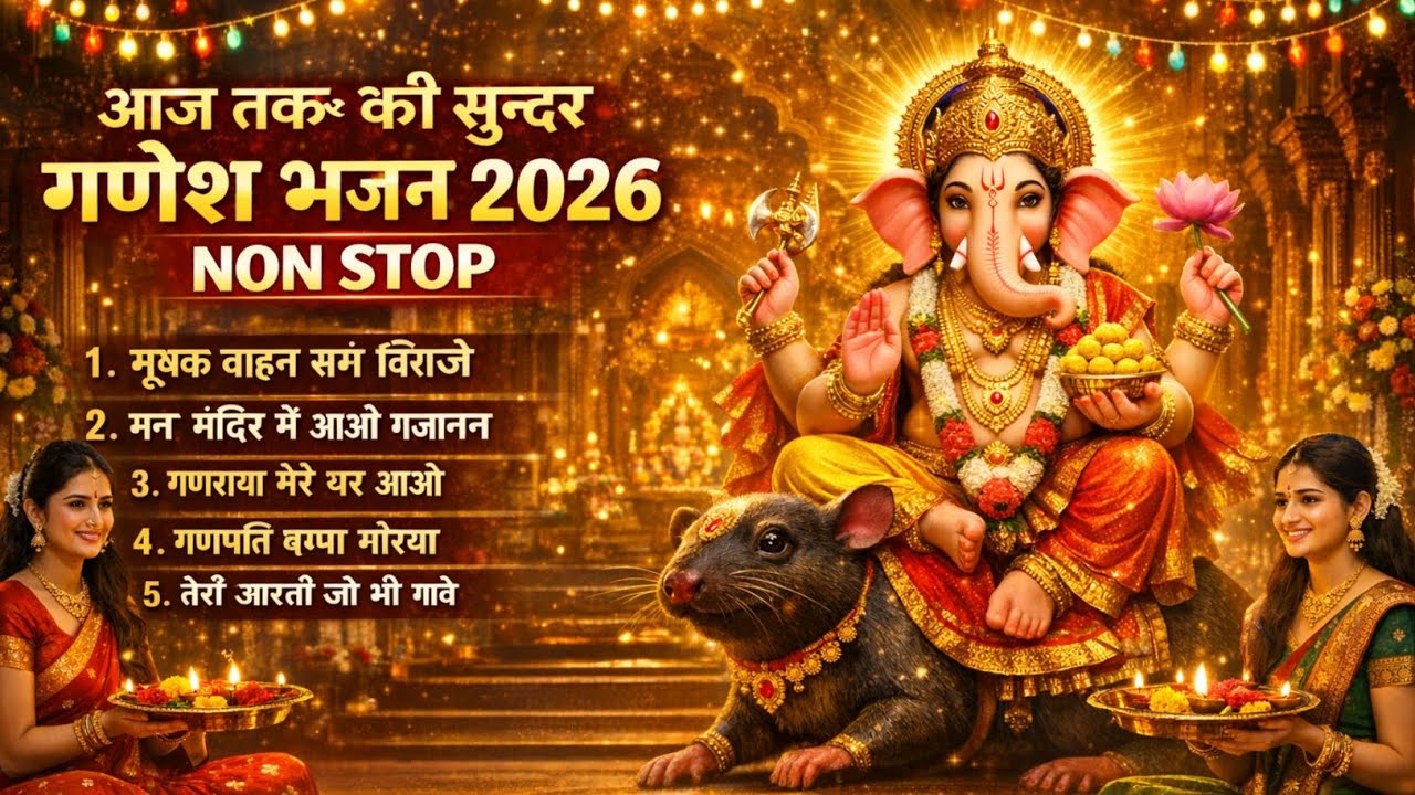 आज तक‌ की सुन्दर विनायक भजन 2026 NON STOP | JAI SHREE GANESHAY NAMAH | BHAKTI GEET |