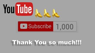 Congratulation message for 1,000 subscribers from Youtube