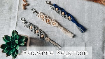MACRAME KEYCHAIN WITH BEADS FOR BEGINNERS | Macrame Diamond Pattern | Brelok z Makramy