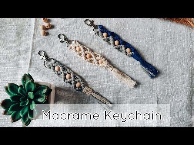 MACRAME KEYCHAIN WITH BEADS FOR BEGINNERS | Macrame Diamond