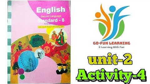 English std 8 | unit 2 | Activity 4