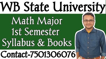 West Bengal State University Math Major 1st Semester Syllabus/Online Class for WBSU Math Major