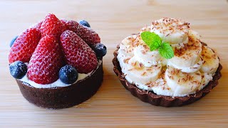 Chocolate Custard Cream Tart | Strawberry | Banana