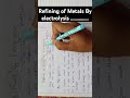 Refining of Metals by electrolysis