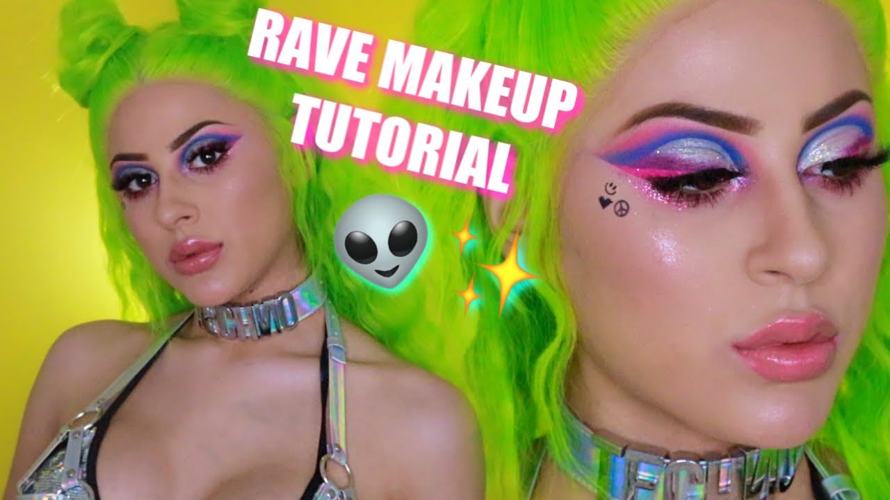 ALIEN QUEEN RAVE MAKEUP 👽 || GRWM: RAVE EDITION 🎉 - YouTube