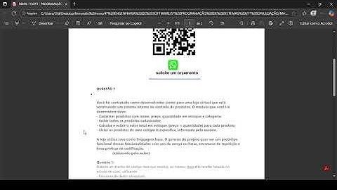 Elabore um trecho de código Java que resolva, ao menos, duas das tarefas listadas no estudo de caso,