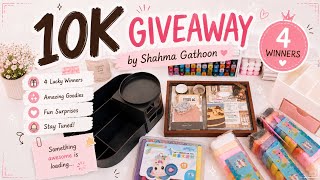 10K GIVEAWAY 🎀 4 LUCKY WINNERS!🫶🏻 | Rules & Full Details | Shahma Gathoon #giveaway #youtube #craft